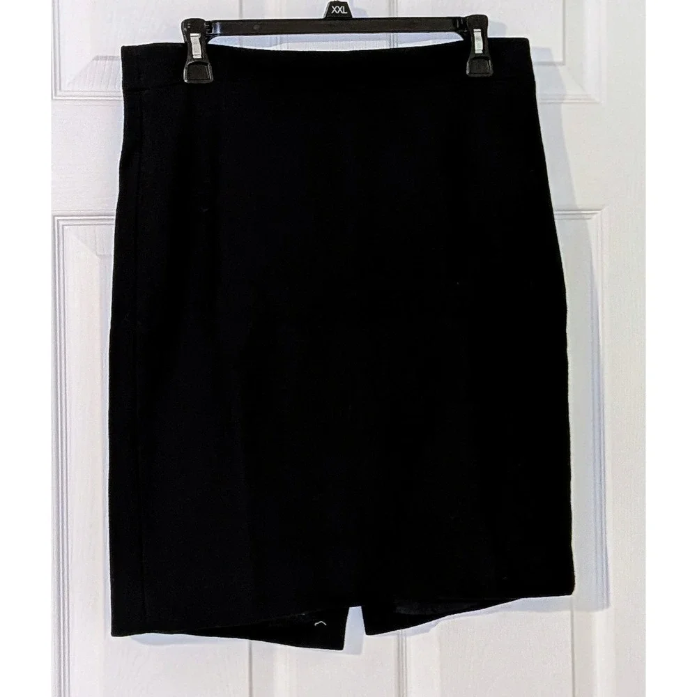 J. Crew The Wool Pencil Skirt Black Knee Length Size 8 Business Casual NWOT $118